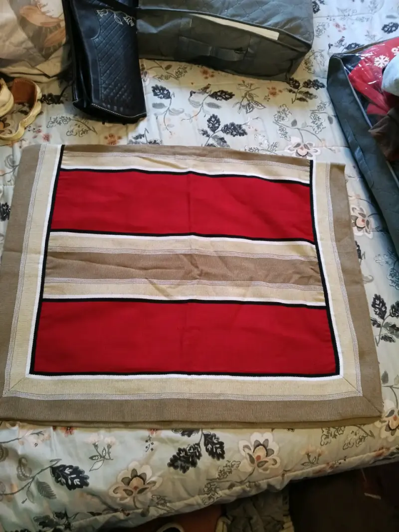 Manta de huaso, rojo y beige - 1