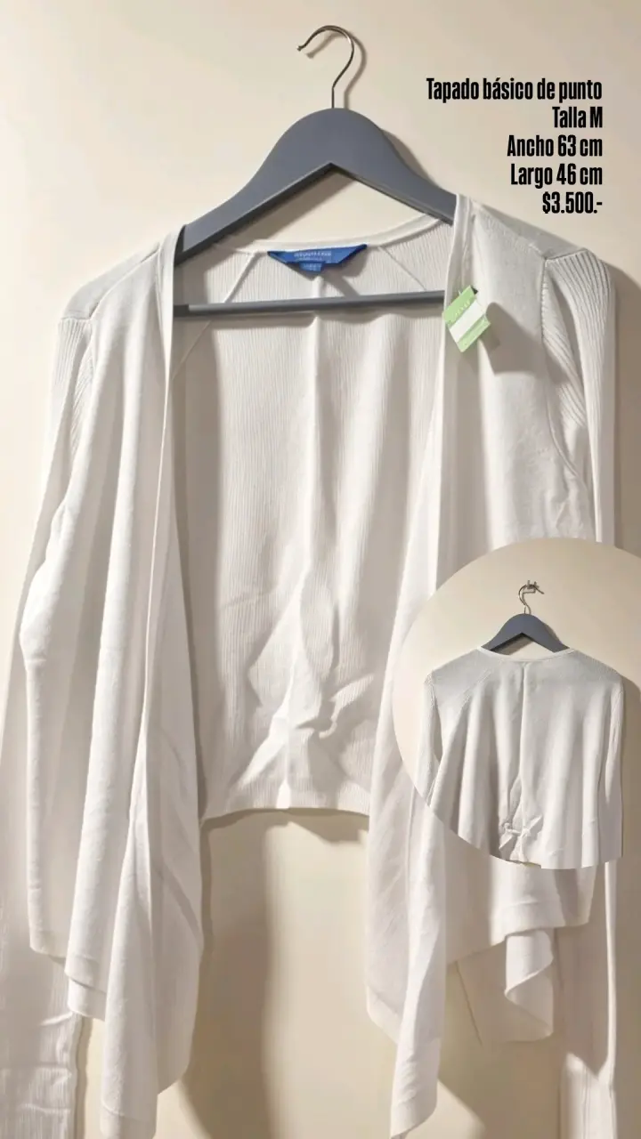 Cardigan blanco básico M - 1
