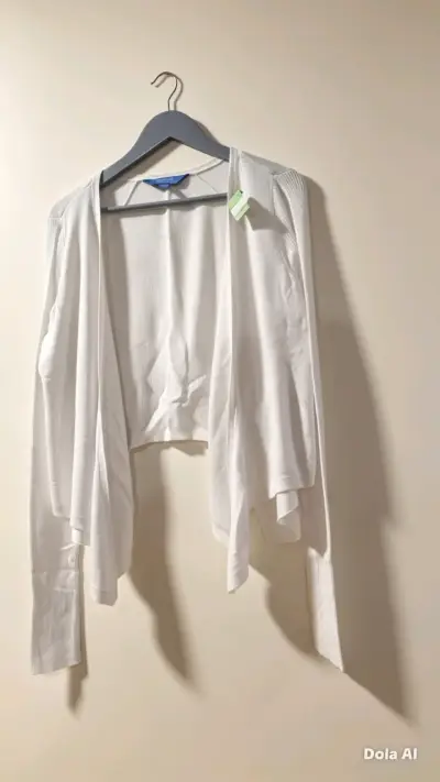 Cardigan blanco básico M - miniatura 2