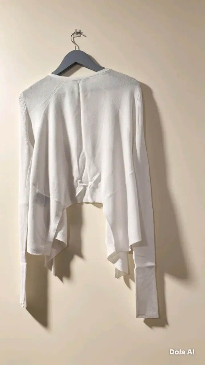 Cardigan blanco básico M - 3