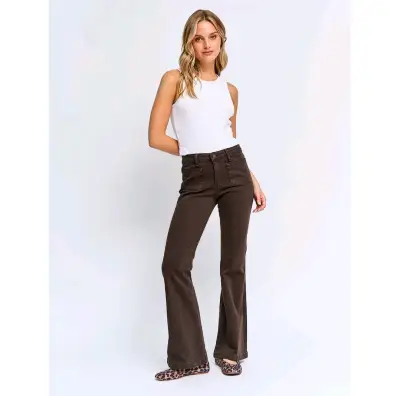 Pantalón Mujer Algodón Cafe - miniatura 3