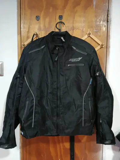 Chaqueta motociclista negra Atrox Race Gear - miniatura 1