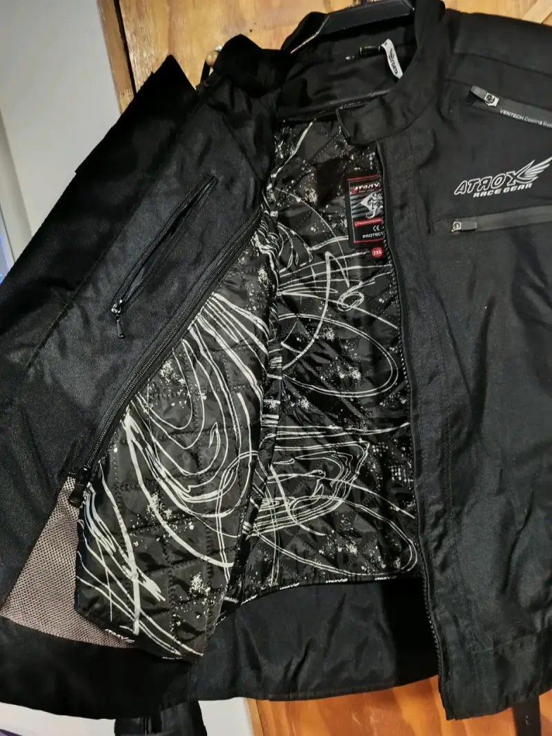 Chaqueta motociclista negra Atrox Race Gear - 3