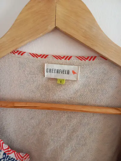 Chaqueta estampada azul y beige - miniatura 3