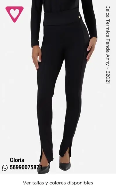 Leggings térmicos negros con abertura - miniatura 1