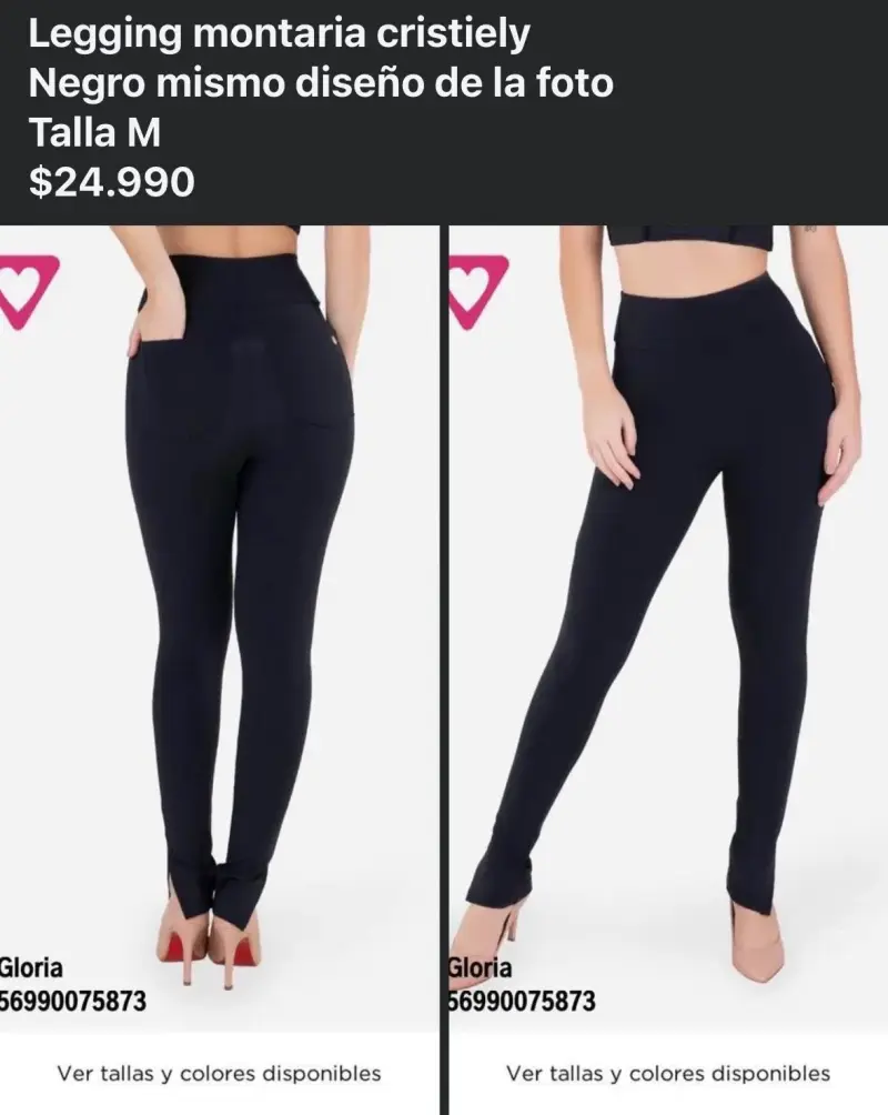 Legging negro talla M