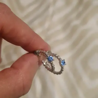 Aros de plata con gemas azules - miniatura 3