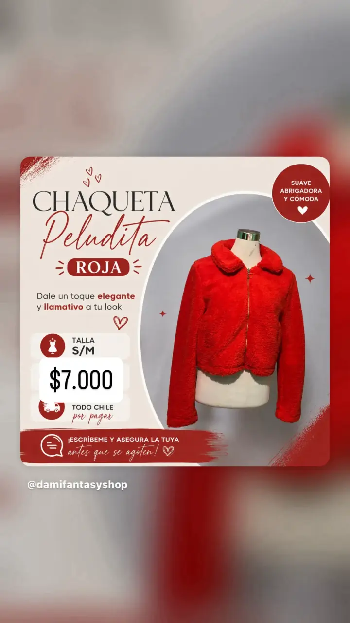 Chaqueta Peludita Roja