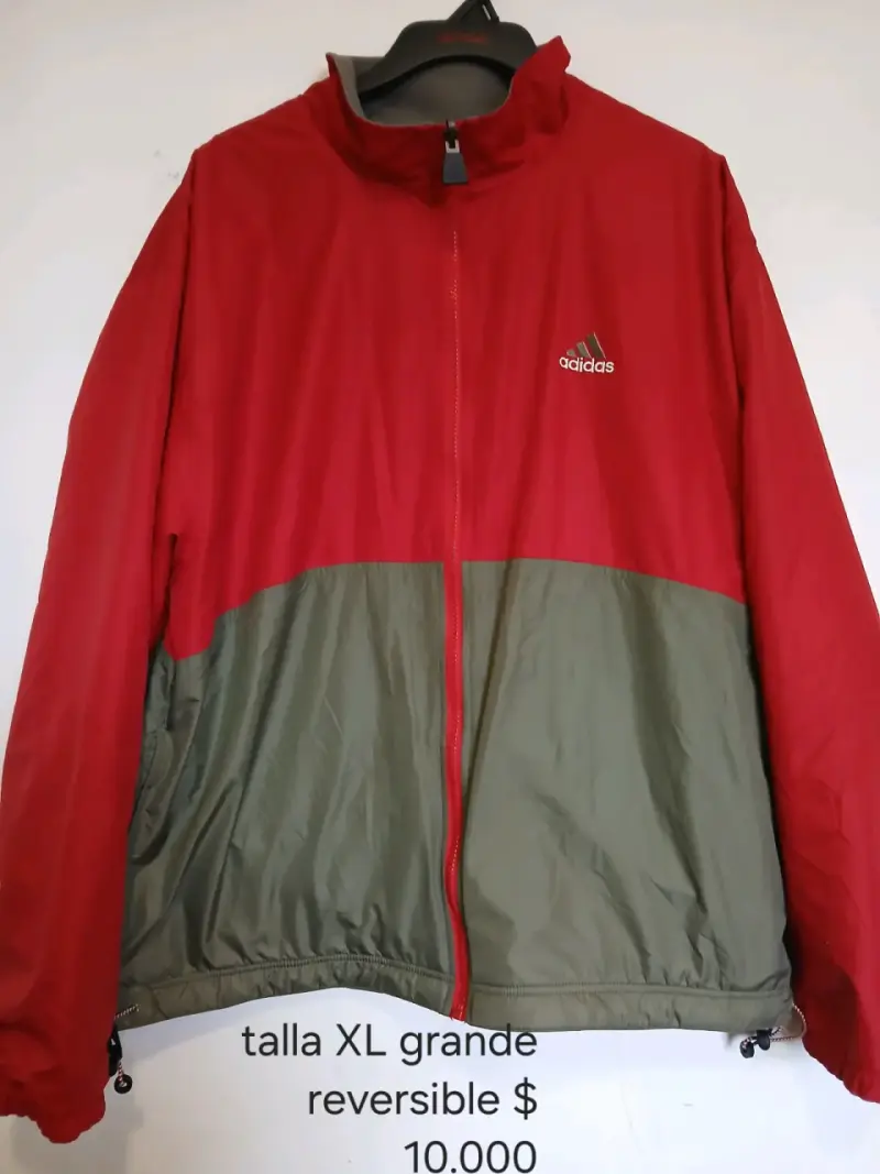 Chaqueta reversible Adidas roja y verde - 1