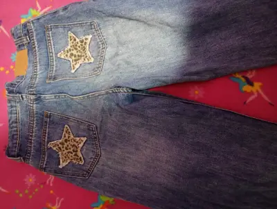 Jeans de mezclilla con dobladillo animal print - miniatura 2