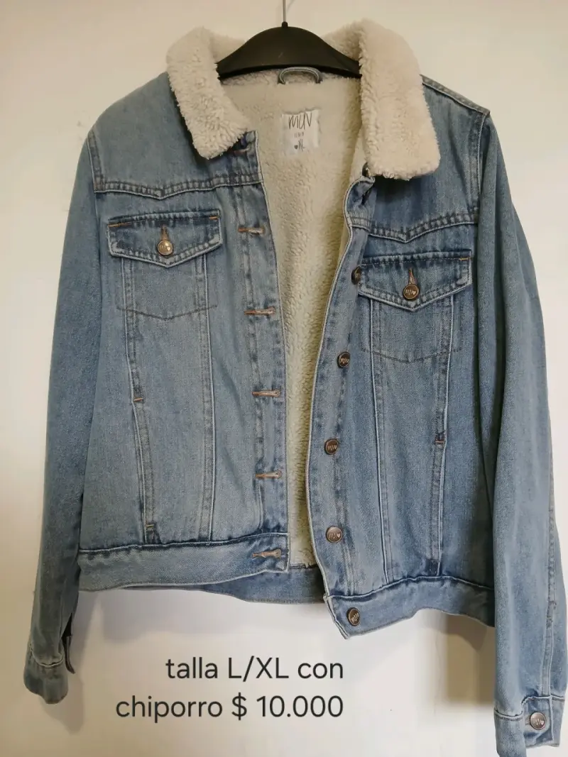 Chaqueta mezclilla con chiporro
