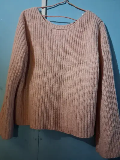Suéter de punto rosa claro - miniatura 2