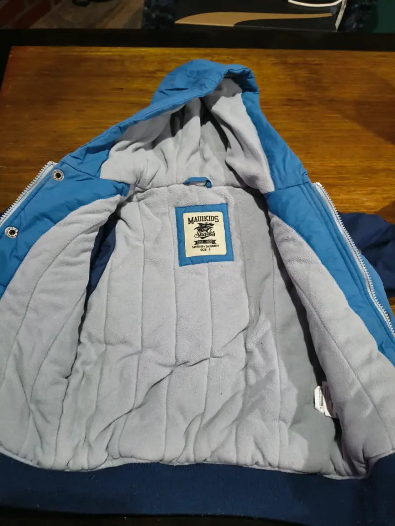 Chaqueta azul con capucha para niños - 2