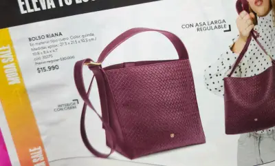 Cartera  de Cuero Color Guinda - miniatura 2
