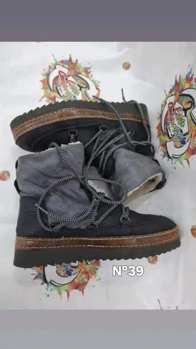 Botas de cuero  invierno  azul talla 39 - miniatura 1