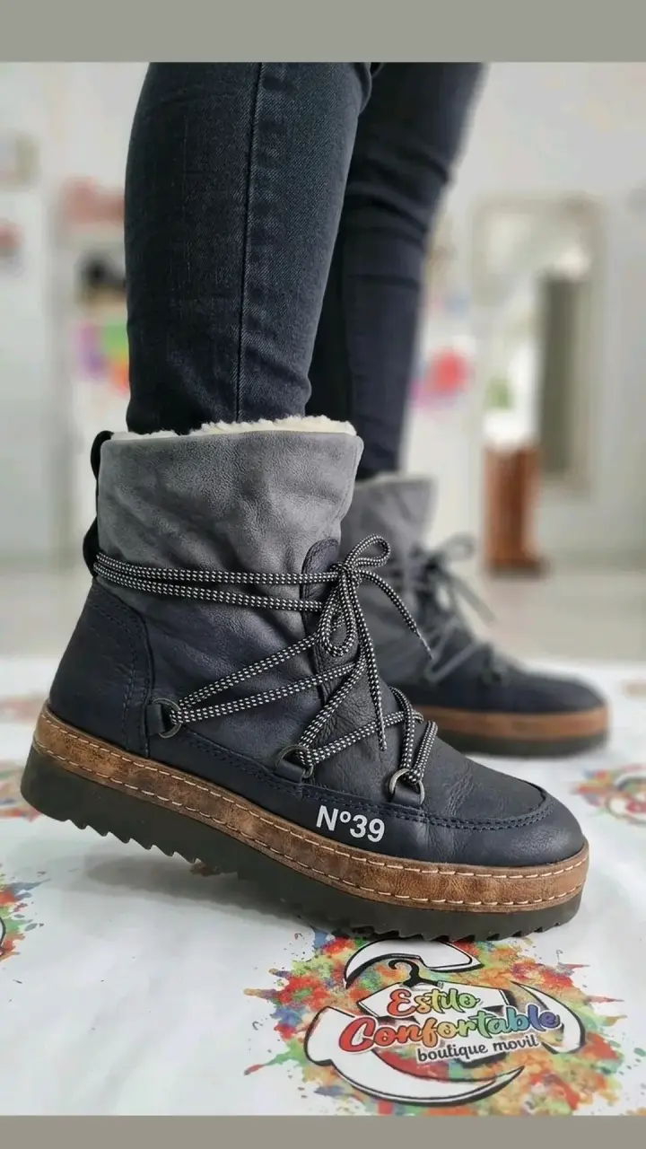 Botas de cuero  invierno  azul talla 39 - 2