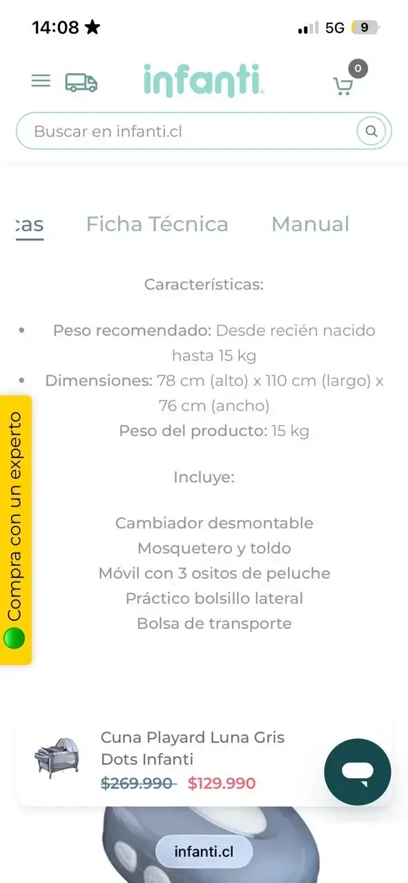 Cuna colecho gris con protector - 5