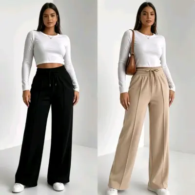 Pantalones Palazzos tipo zara afranelados - miniatura 1
