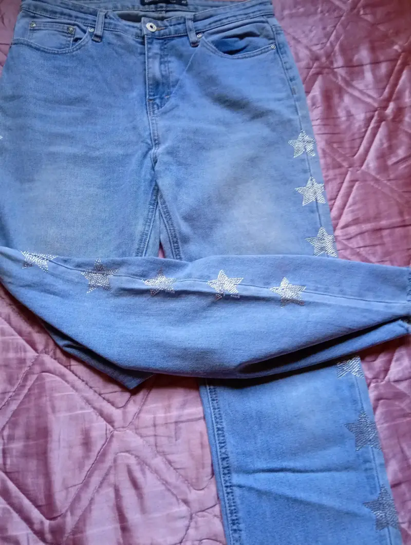 Jeans bordados azules - 4