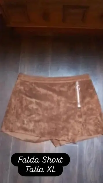 Falda short café talla XL