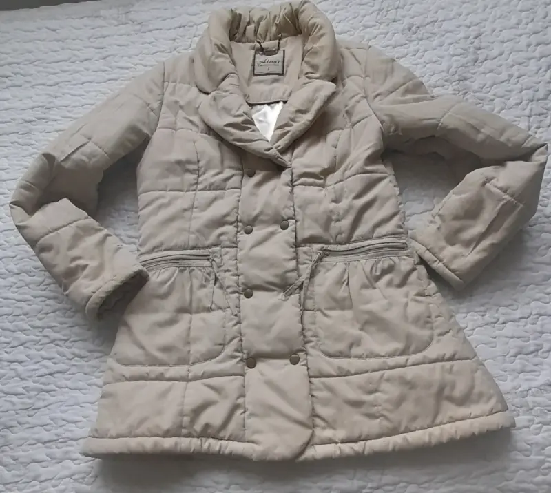 Parka tipo abrigo acolchada beige - 4