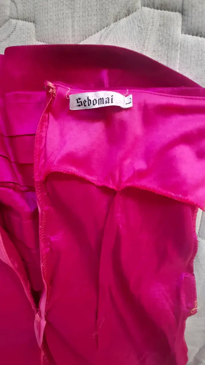 Vestido de fiesta corto rosa fucsia - 2