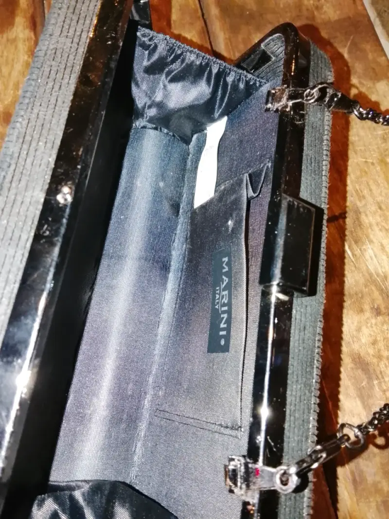 Cartera de noche negra con cadena - 3