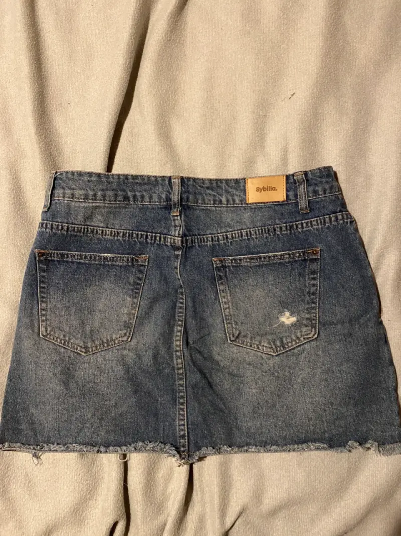 Mini falda denim rasgada - 2