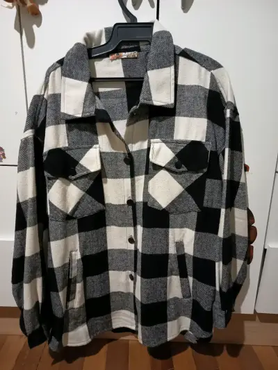 Chaqueta de cuadros blanco y negro - miniatura 1