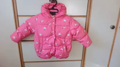 Chaqueta rosa para niña con unicornios - miniatura 1