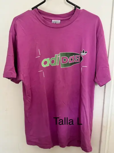 Polera morada Adidas talla L - miniatura 1