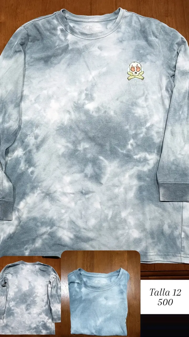 Polera tie-dye azul claro - 1