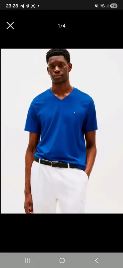 Polera Tommy Hilfiger Talla L Azul - miniatura 1