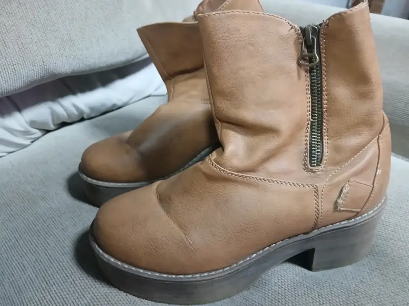 Botines de cuero marrón - 1