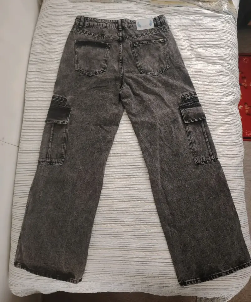 Pantalones cargo denim gris - 2