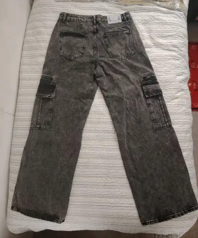 Pantalones cargo denim gris - miniatura 2