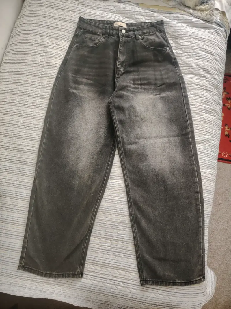 Pantalones cargo denim gris - 3