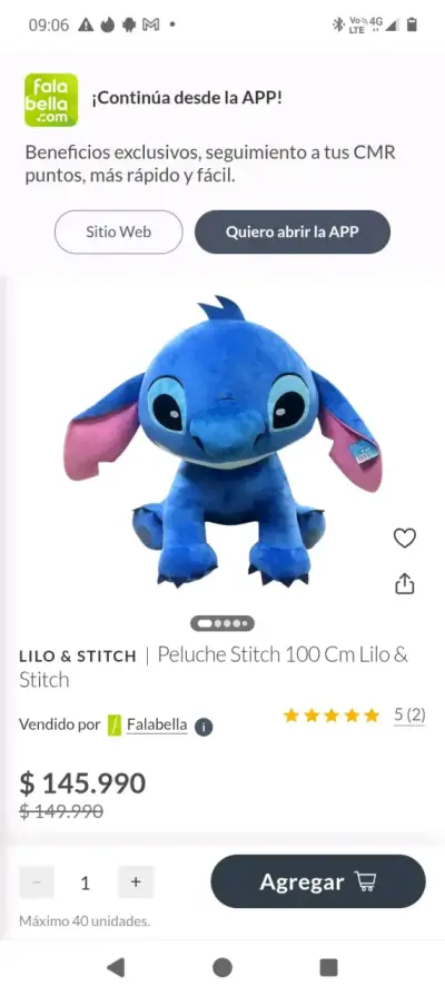 Peluche gigante azul - miniatura 2