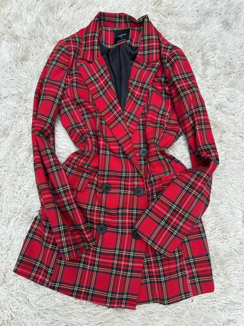 Blazer a cuadros rojo