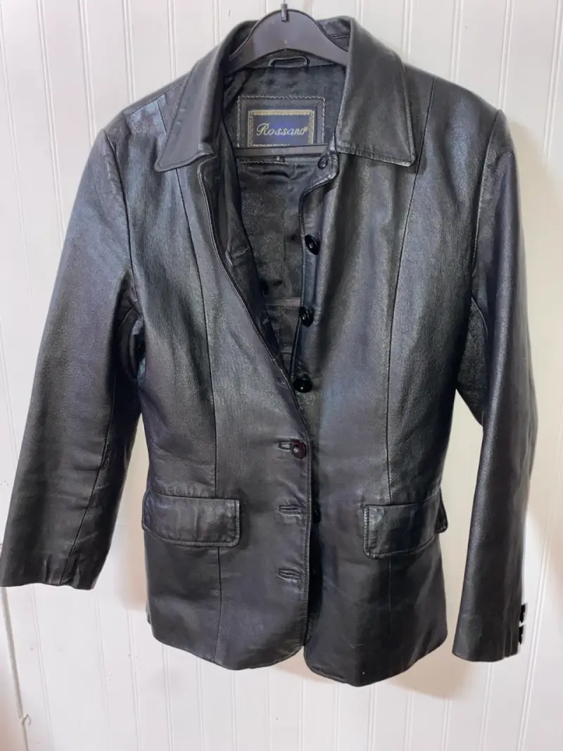 Blazer - chaqueta de cuero negro Rossano