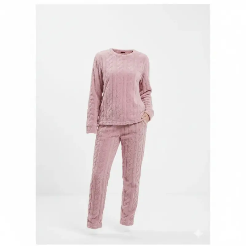 Pijama rosado de felpa - 1