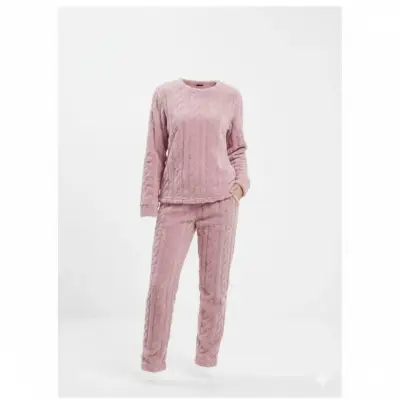 Pijama rosado de felpa - miniatura 1