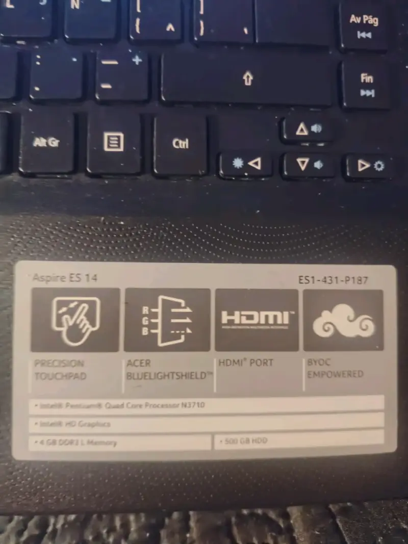 Notebook Acer Aspire ES 14 - 1