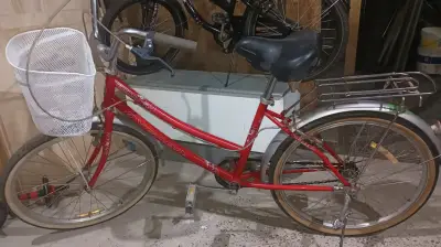 Bicicleta urbana roja con canasto OXFORD - miniatura 1