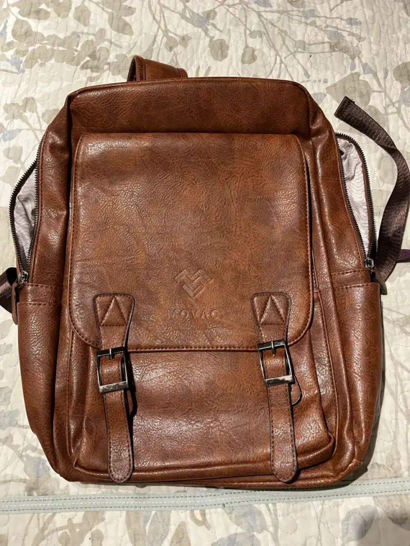 Mochila de cuero marrón MOVAC - 2