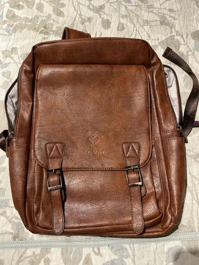Mochila de cuero marrón MOVAC - miniatura 2