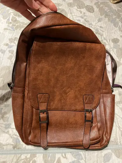 Mochila de cuero marrón MOVAC - miniatura 3