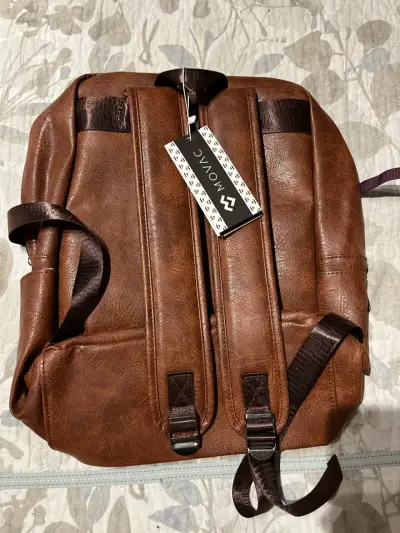 Mochila de cuero marrón MOVAC - miniatura 4