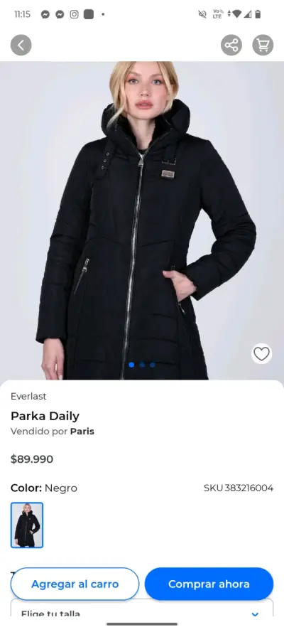 Parka negra Everlast - miniatura 1