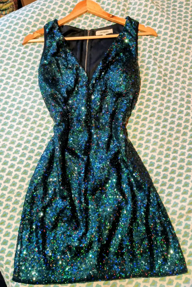 Vestido lentejuelas azul noche - 1